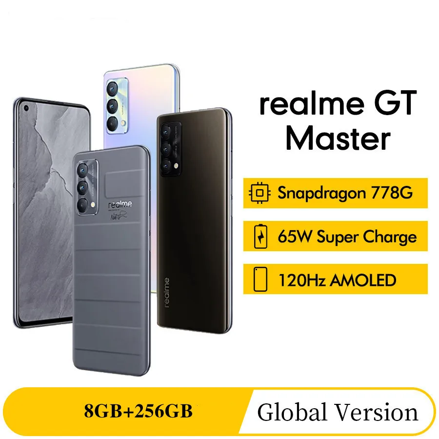 

Global Version Realme GT Master Edition 6.43" Smartphone Snap 778G Octa-core 8GB 256GB 120Hz Super AMOLED Super Dart 65W