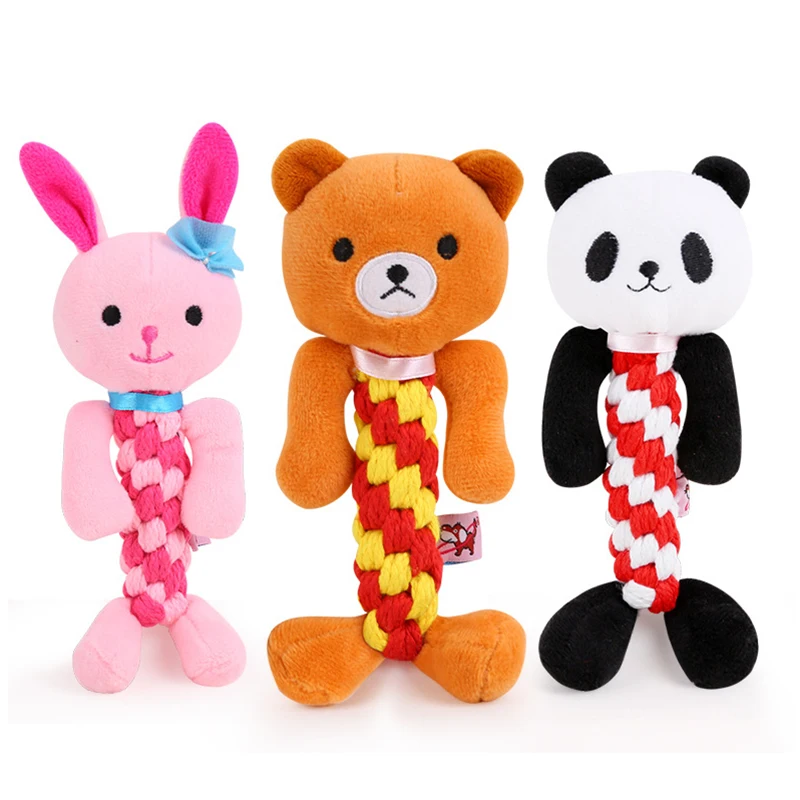 

New in stock Bite Resistant Small Pet Dog Rope Knot Ball Toys Chewing Teeth Cleaning squeaky interactive dog toy accessories, Picture