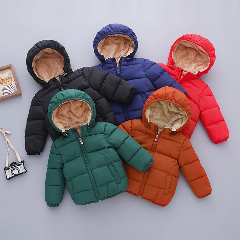 

Children Winter Fleece Outdoor Jackets for Boys Hooded Warm Kids Boy Outerwear Windbreaker Autumn Casual Baby Boy Coats Clothing, Picture show