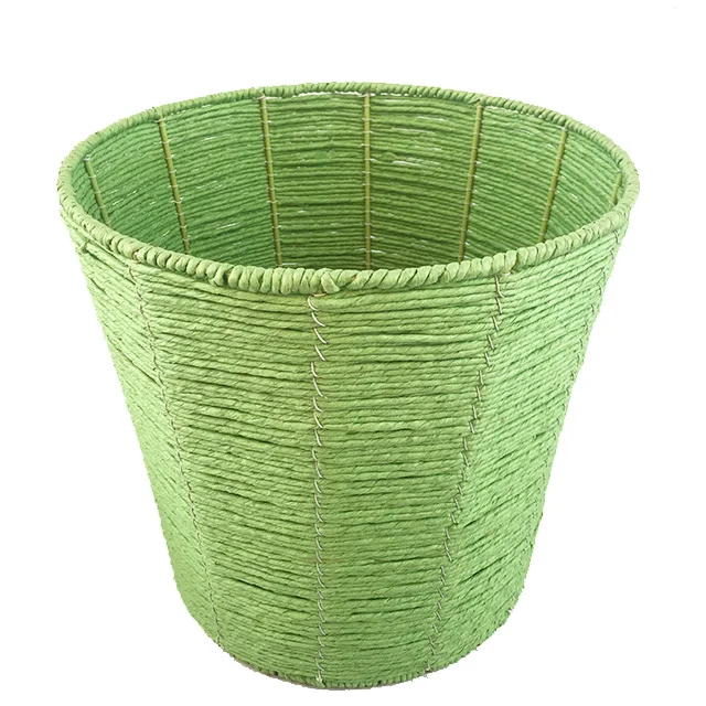 

Renel Hand Knitting Home Office Paper Rope Woven Cheap Waste Basket