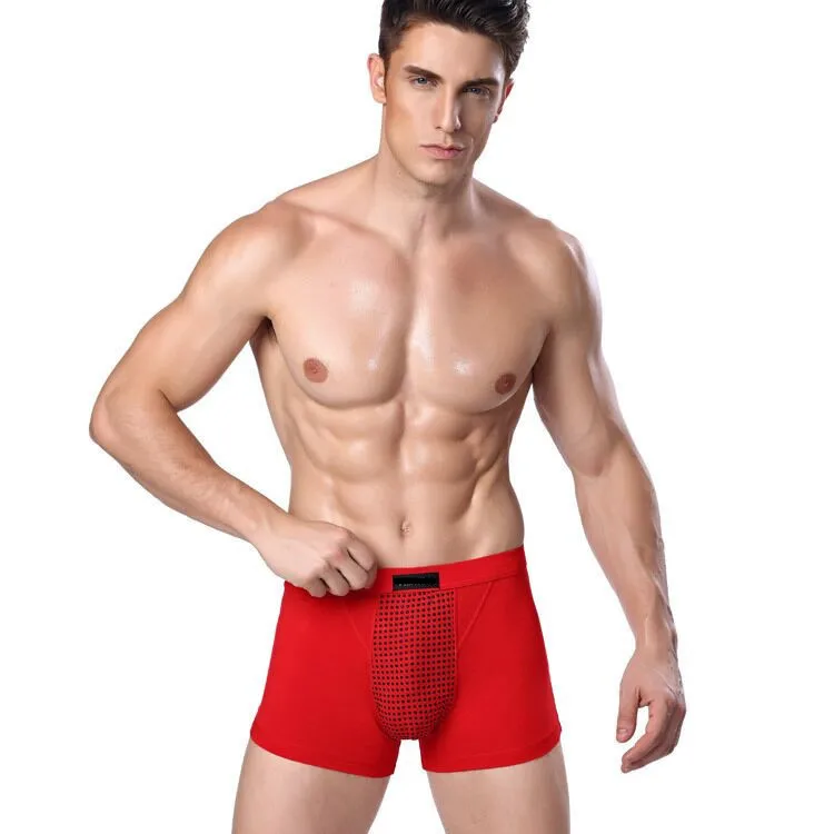 

High Quality healthy fiber material magnetic briefs seamless magnetic underwear for men, Red/gray/black