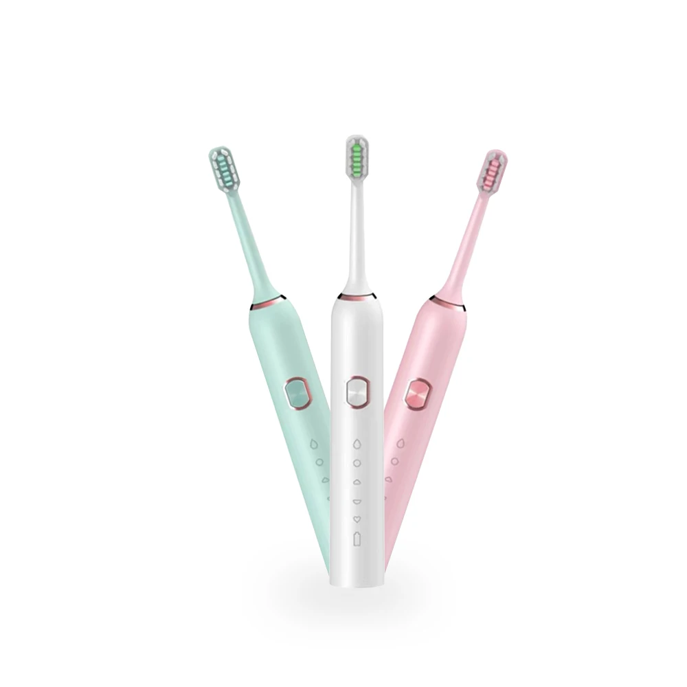 

OEM Sonic Vibration Toothbrush Teeth Whitening Cleanser Brosse a Dent Electrique Tartar Removal Sikat Gigi Electric Tooth Brush, Pink white