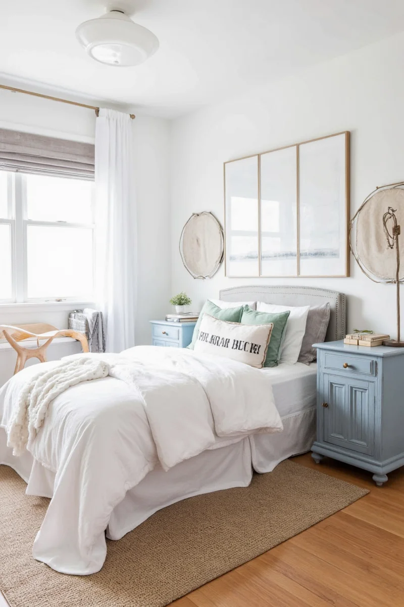 Modern guest bed office with fold-down bed and desk