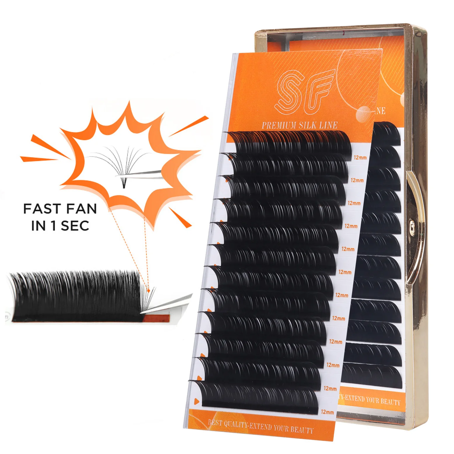 

Eyelash Easy Self Fan Cashmere Lash Extension Faux Mink Russian Volume Silk Easy Fast Fanning Eyelash Extension Trays