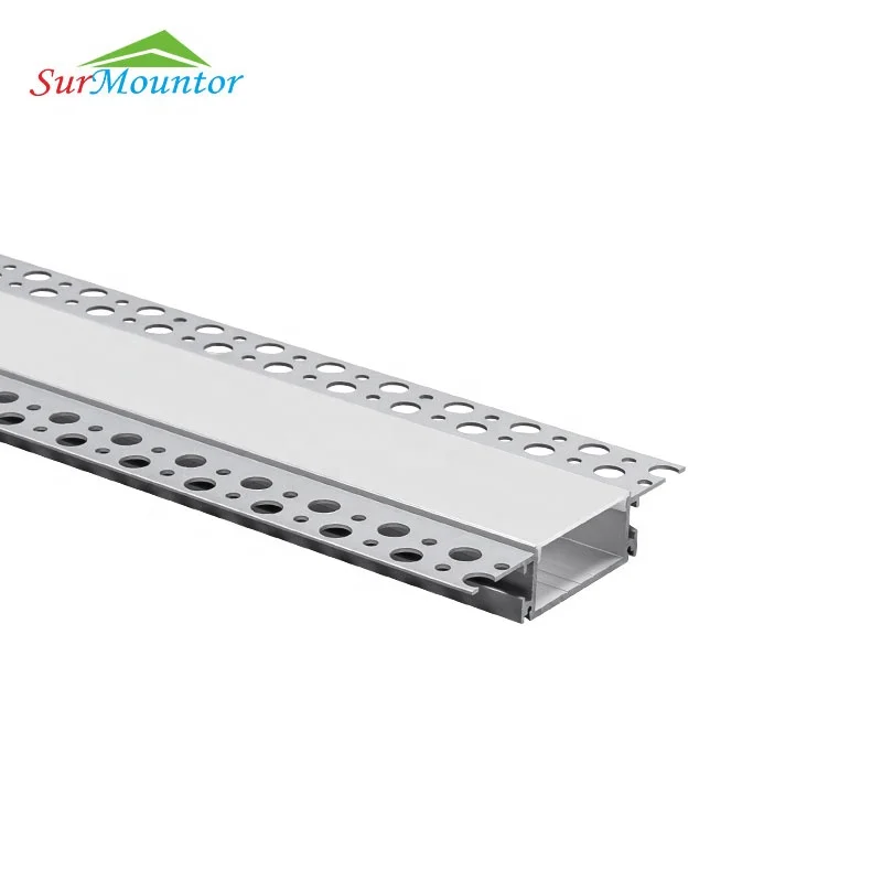 W008 Alu Profil Led Strip Light Plaster Recessed Channel Trimless Led Profil Decke Aluminium Extrusion Profile Suppliers