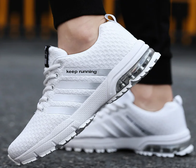 

New Men Women Shoes Casual White Sneakers Mens Trainers Air Cushion Women Sneakers Leisure Blue Shoes Men Tenis Masculino Adulto, Picture