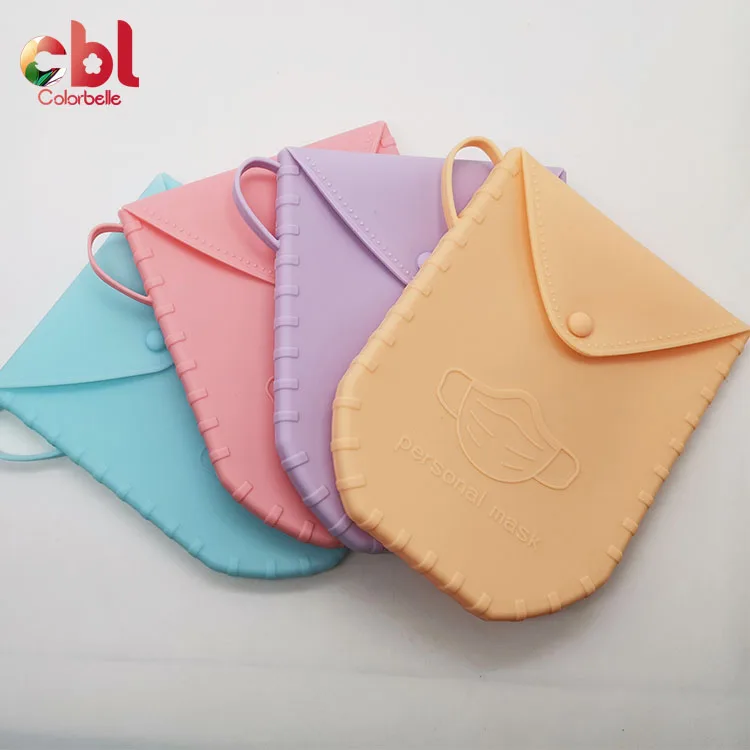 

Factory Direct Sales Colorful reusable silicone box foldable transparent silicone mask storage