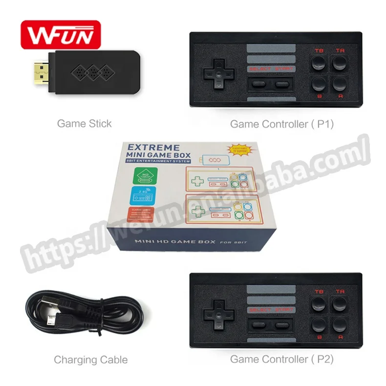 

Y2 Mini 4K Video 953 Game Stick Console Dual Players and Retro Build in 818 NES Games Wireless Controller HD Output Prefix, As the pctures show