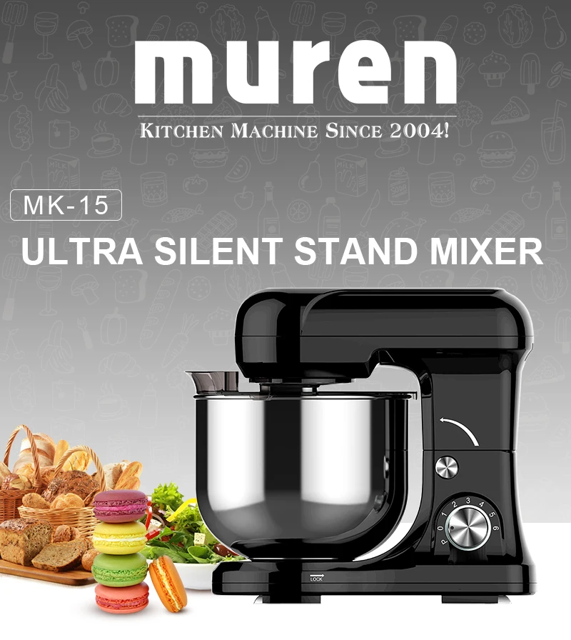5L DC 600W  hot selling electric food kitchen stand mixer with low noise for home & cafe use