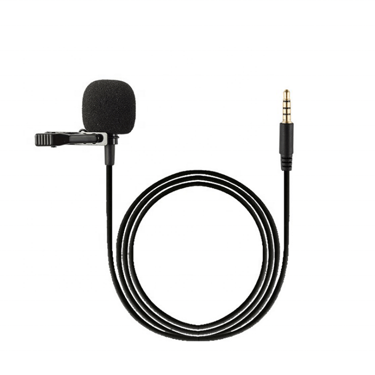 

Lapel microphone portable lavalier 3.5mm wired clip on microphone for phone and laptop, Black