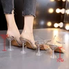 high heel shoes women's fine with pointed sexy back empty Baotou sandals 2019 new female summer wild