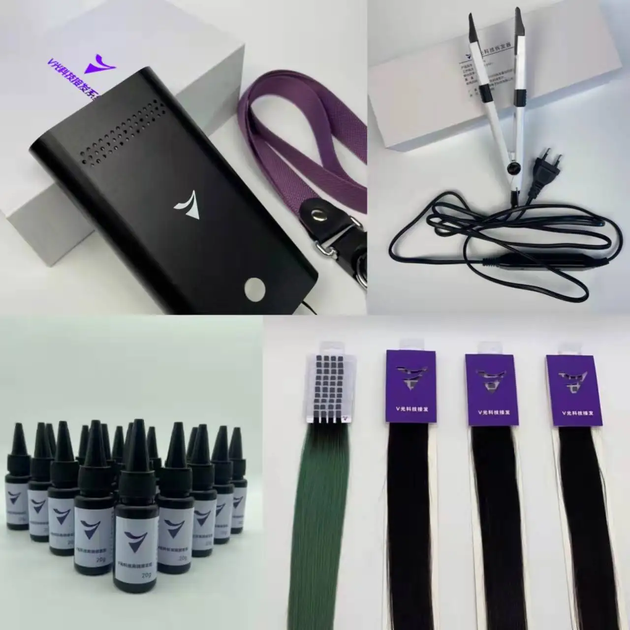 

2022-2023 the newest hair salon tool hot sell all over the world V light ultrasonic hair extension tools, Black