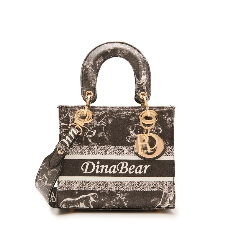 

2021 Wholesale Women's Bags Luxury Messenger Band Shoulder Print Flower Leather Diana Bracelet Design Bag