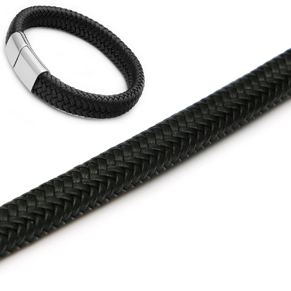 

Mestylish Genuine Leather Cord  Vintage Leather Braided Rope Black Brown For Bracelet DIY Jewelry Making