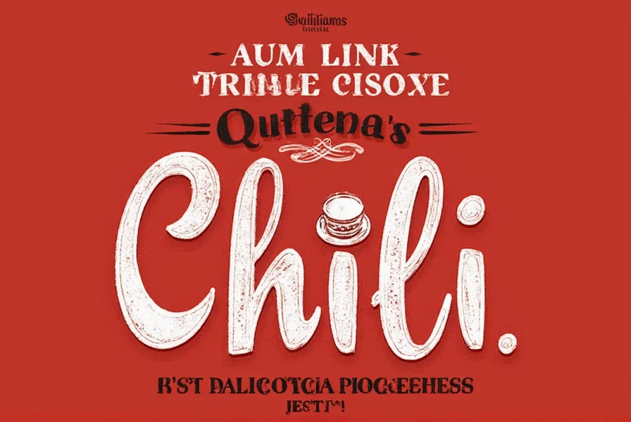 Williams chili recipe with traditional garnishes and cornbread