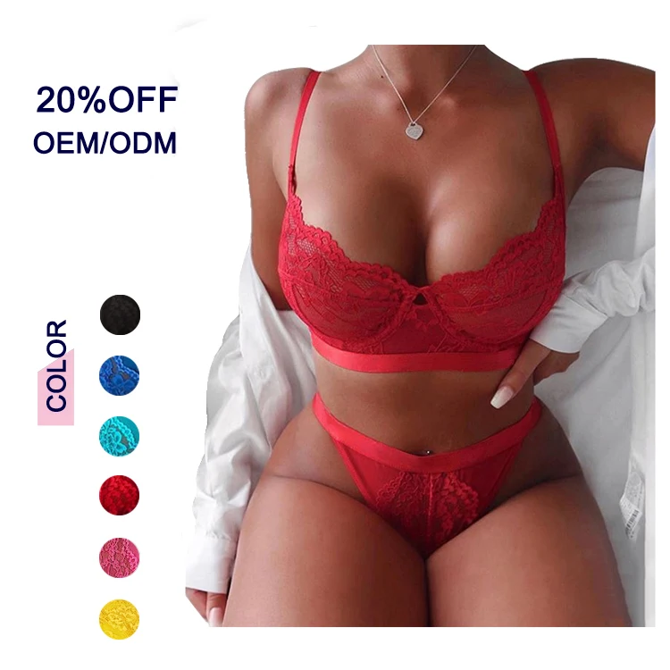 

2021Drop shipping Underwear Wholesale Women Sexy Lingerie Bra and Panties Ladies Lace Sexy Bra Set