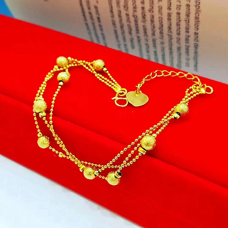 

Gold Money BraceletGold Plated Transfer Bead Bracelet Exquisite Jewelry Gold Ladies Jewelry