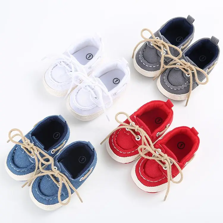

Soft soled baby Boy Girl first walking shoes canvas Crib shoe Sneakers
