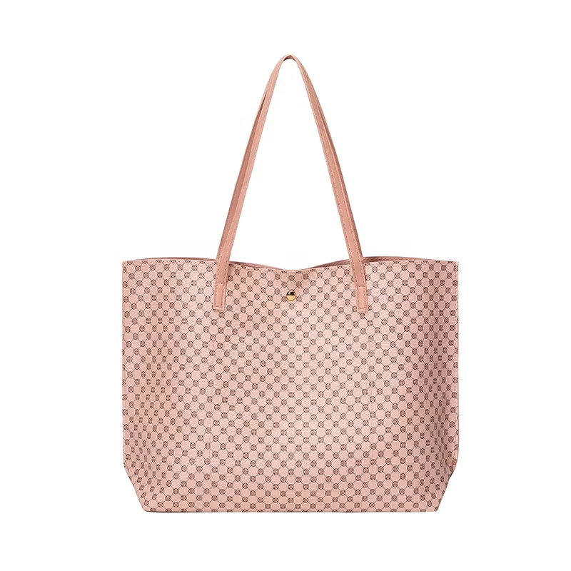 

dot square ladies shoulder bag shopping essential bag set women handbags 2 pcs, Brown white coffe pink green