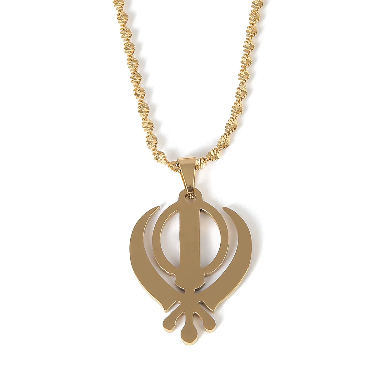 

Stainless Steel Trendy Sikhism Pendant Necklace Sikh Khanda Sikhs Religious Jewelry