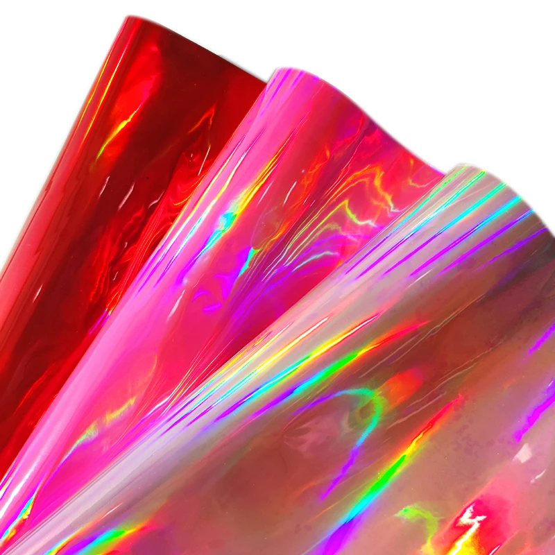 0.3mm in Silver Mirror Reflective Rainbow Solid Color Shiny PVC for Diy Making Bags Phone Cases Decorations Bow  Hairclip Crafts