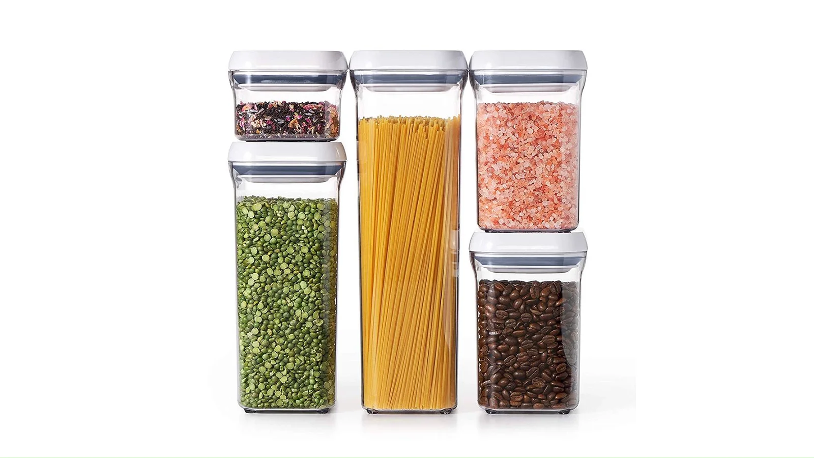 4 Large 4 Small Stackable Fridge Plastic Pantry Rack Fridge Storage