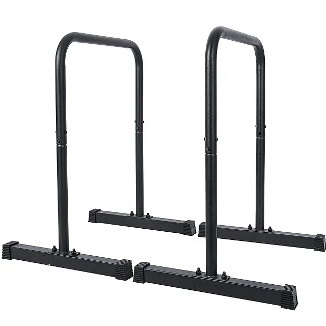 

Wellshow Sport Home Gym Workout Dip Stand Push Up Handle Stabilizer Bar Parallette Parallel Bar Equipment, Black