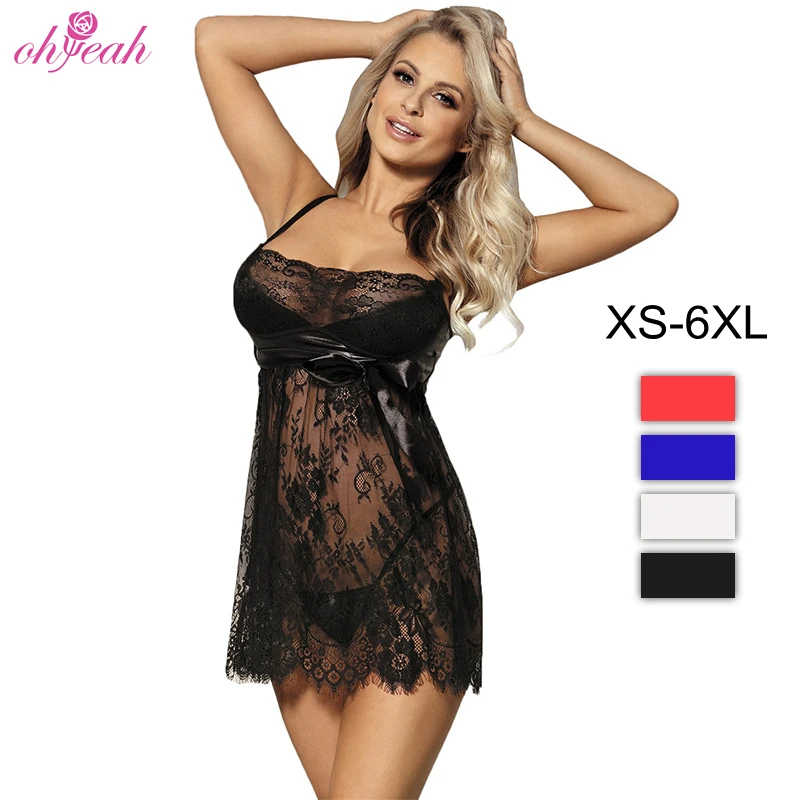 

Wholesale four color hot romantic lace sexy women babydoll lingerie