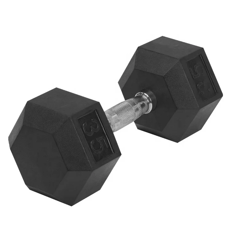 

Gym Fitness Power Exercise Cheap Rubber Coated Cast Iron Hexagon Dumbbells For Sale