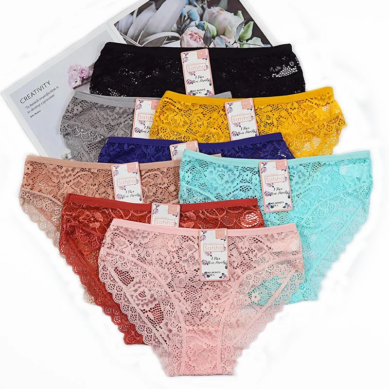 

Factory outlet custom brand ladies cotton panties short women lace underwear everyday comfortable briefs, Mix 8 colors