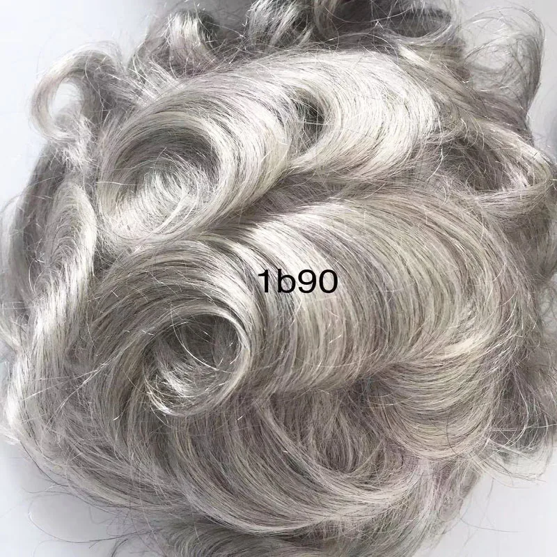 

adhesive grey male hair wig natural toupee in stock
