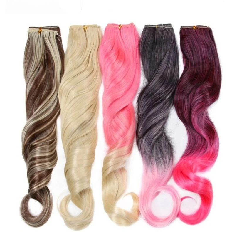 

JHCENTURY Multicolor Long Curly Seamless Synthetic Hair Extensions