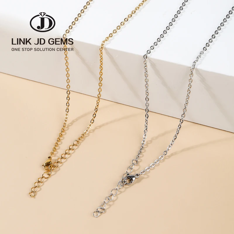 Stainless Steel 0.4 0.5 0.8mm Link Chain Necklace Gold Steel Tone 50 70cm Long Size Lobster Clasp Necklace Chain