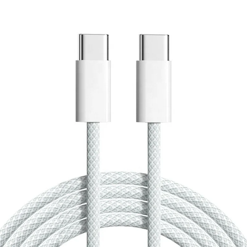 Premium 1M Woven Braided USB TYPE C TO USB TYPE C 3A Fast Charging Charger Cable For iPhone 15 Pro Max