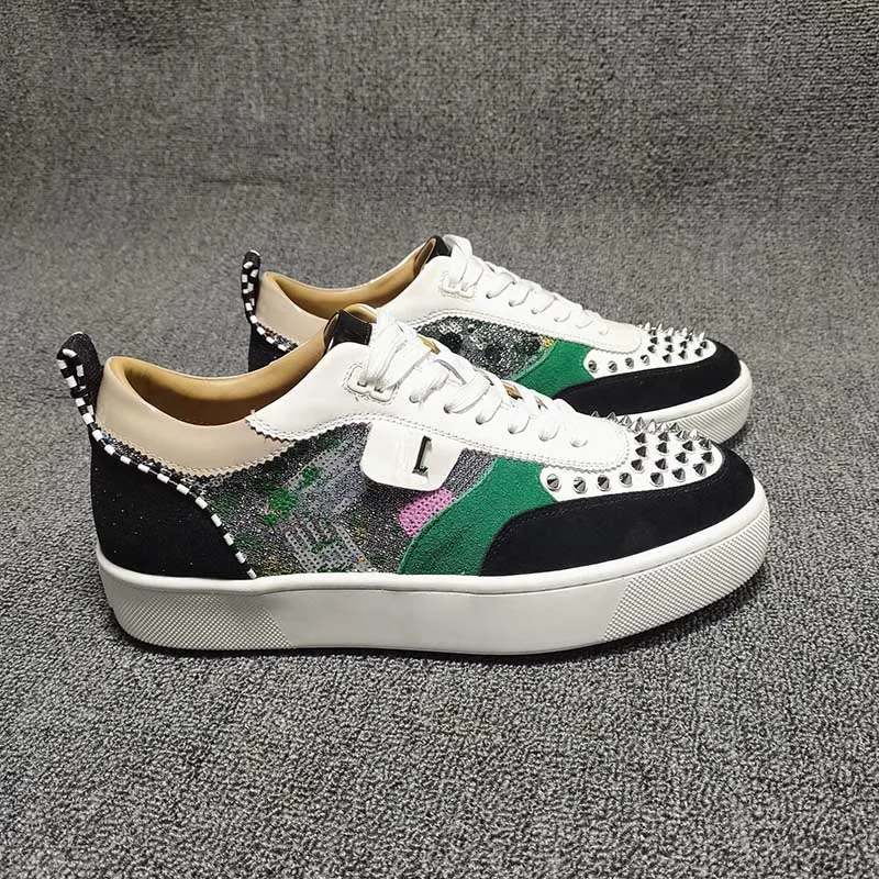 

rivet sneakers Famous luxury shoes for men Brand designer shoes model QJ07