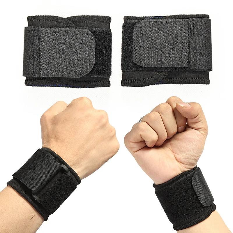 

Protective Wrist Support Adjustable Weight Lifting Elastic Soft Pressurized Wristband Great for Volleyball Tennis Durable Sports, Blue black