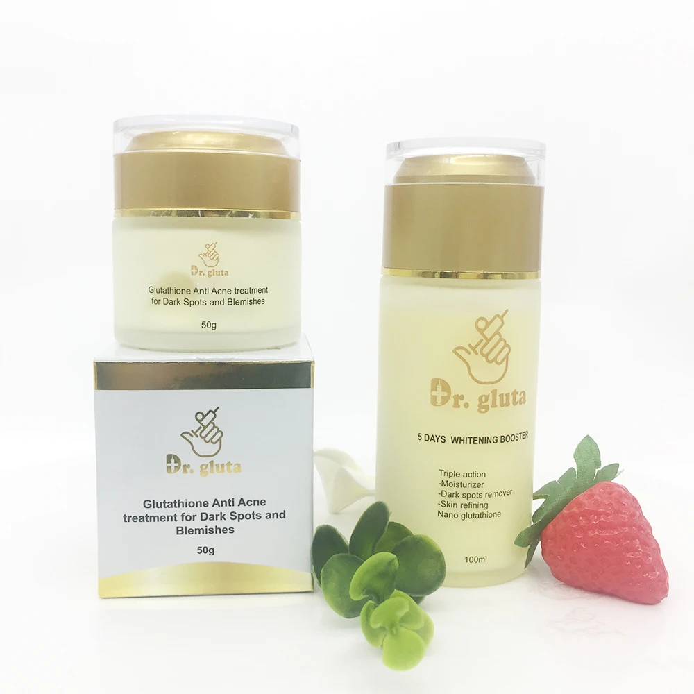 

Gluta Anti Ance Treatment Face Cream For Dark Spots And Blemishes With 5 Days Whitening Booster Serum For Lighten Skin