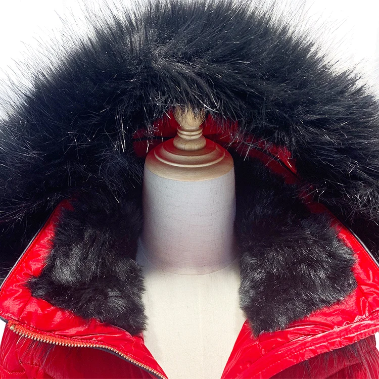 
New Fashion Fur Women Outdoor Down Jacket Lady Winter Hooded Padded Coat 