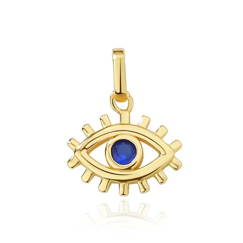 

Turkish Jewelry Accessories 18K Gold Plated 925 Silver Blue Zircon Evil Eye Pendant Charms for Necklace Bracelet Anklet Jewelry