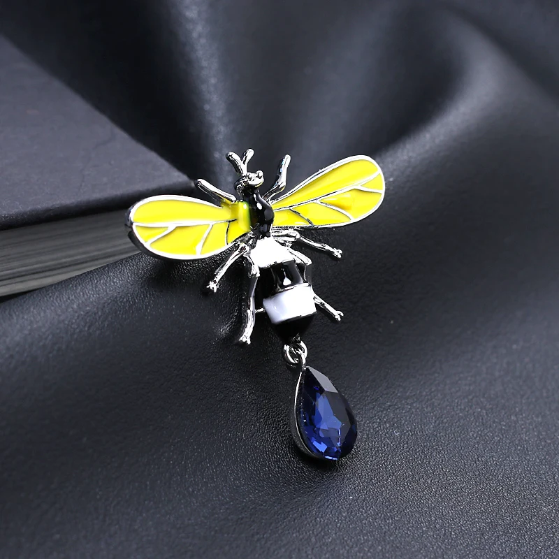 

wholesale women insect brooches jewelry gold plated enamel crystal rhinestone bee brooch