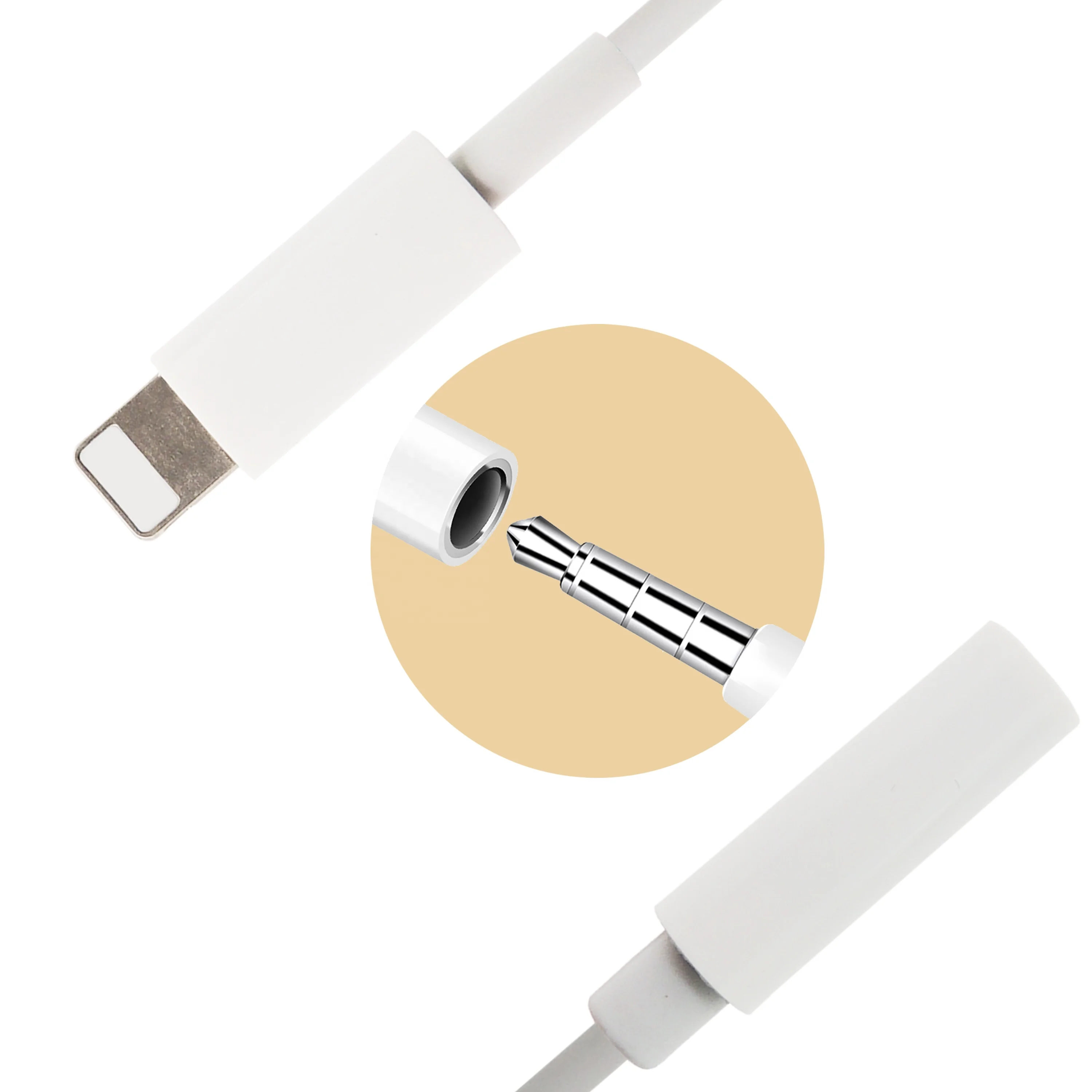 

Type-C Audio Cable USB 3.5mm Headphone Jack Adapter Earphone Audio Cable Adapter USB-C To Male 3.5mm Jack For Iphone Adapter, White