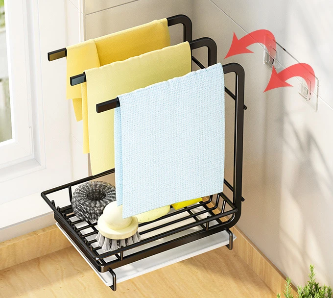 

Wall Installation Iron Holder Kitchen Utensils Hanging Rack Kitchen SpongeHolder