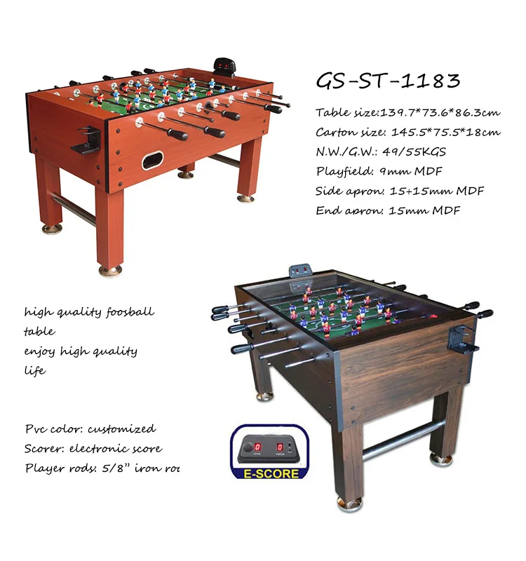 foosball table with electronic scoring