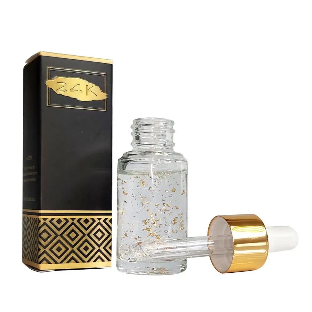 

Wholesale cosmetic moisturizing nourish anti aging face serum private label 24k gold serum, Clear