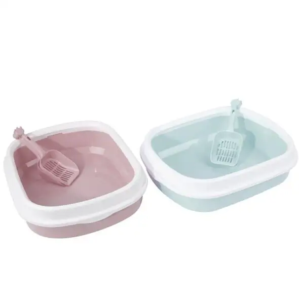 

Wholesale plastic indoor pet cat litter box scoop free sifting cat litter box for cat toilet training toilet tray