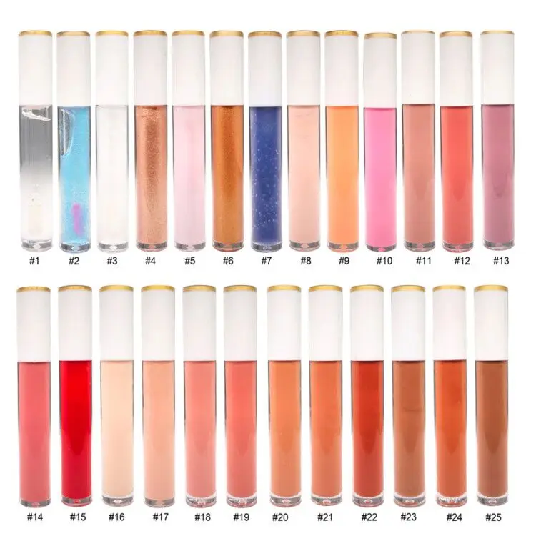 

25 colors Lipgloss Private Label Shimmer Moisturizing Lip glaze clear Lip Gloss Easy To Color Long Lasting Cosmetics Wholesale