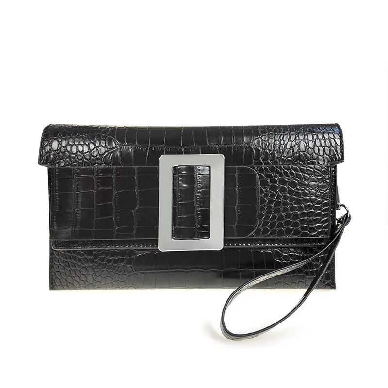 

Crocodile pattern high quality clutch purse messenger evening bags women, 3 color