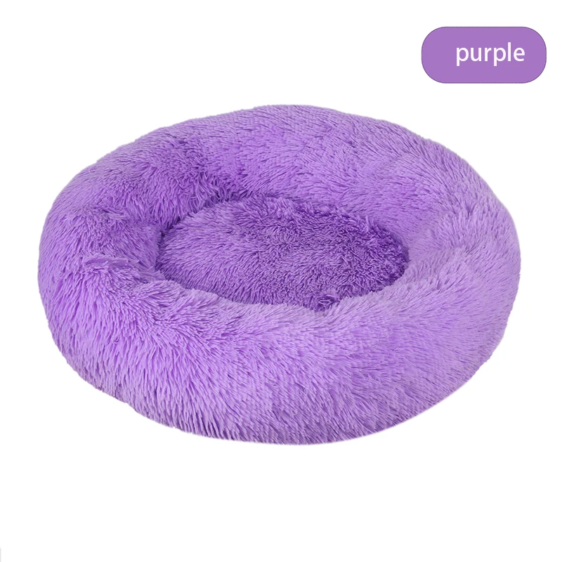 

FreeExport Winter Dogs Bedding Modern Soft Plush Large Cozy Pet Nest Cat Sleeping Donut Round Calming Dog Bed Fluffy For Pet, Picture show