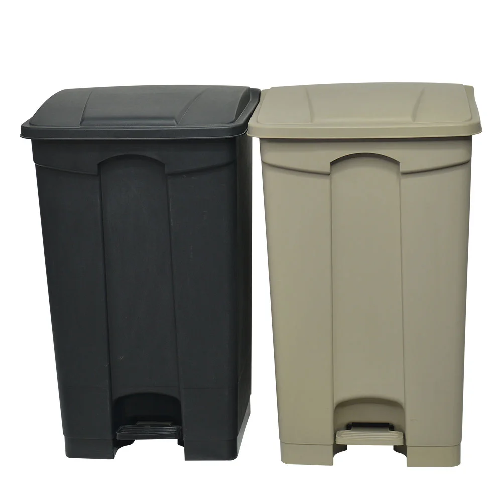 Bulk Plastic Trash Cans 13 Gallon Sanitary Kitchen Black Foot Pedal