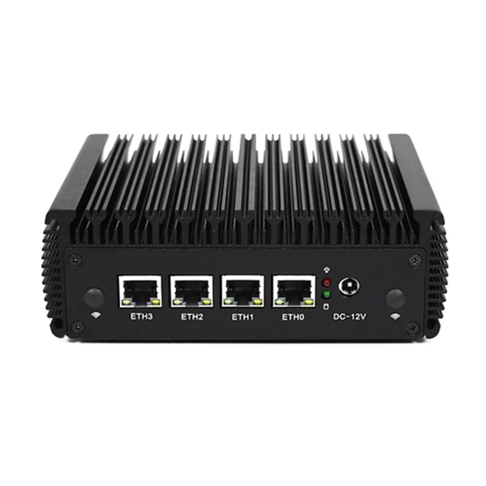 

Topton Fanless Soft Router Mini PC Quad Core C eleron J4125 4 Inte Gigabit LAN pfSense Switch VPN Firewall ESXI AES-N Computer